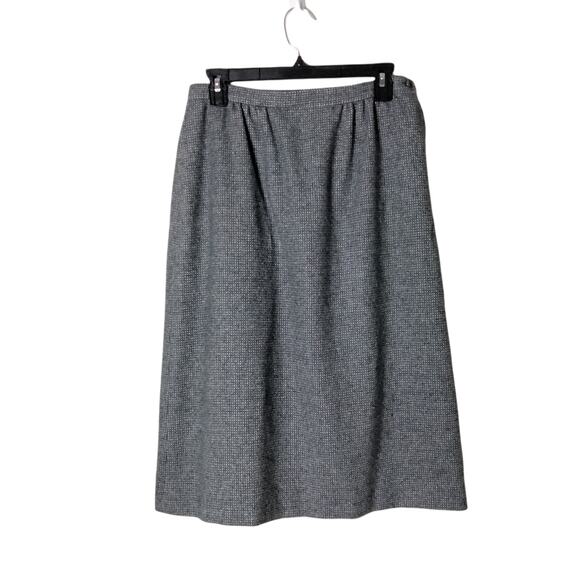 Vintage Pendleton Wool Midi Skirt Pure Virgin Wool Made USA Size 12 Grey Twill - Picture 1 of 6